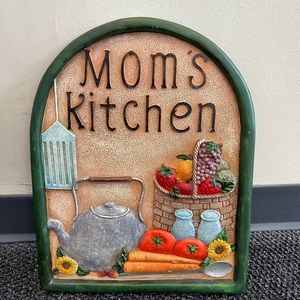 Home Decor Plaques “Mom’s Kitchen”  13" x 16" Hand Painted Colorful.